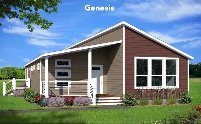 Lateral view of a modular home in Iowa