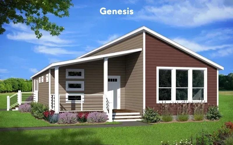 A modular home on a rural property in Iowa