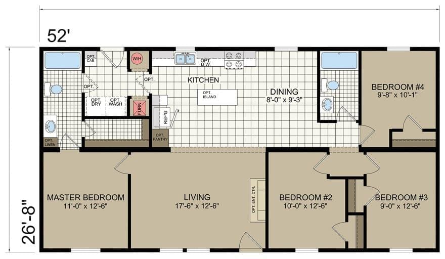 floor plan to a modular home in Iowa