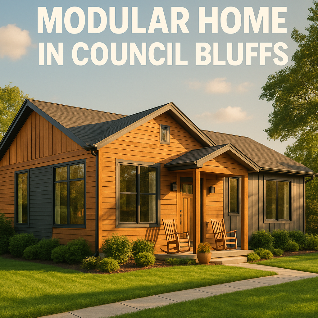 Modern modular home in Council Bluffs with rustic and contemporary design